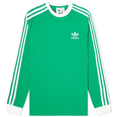 Adidas 3 Stripe Long Sleeve T Shirt Green End Us
