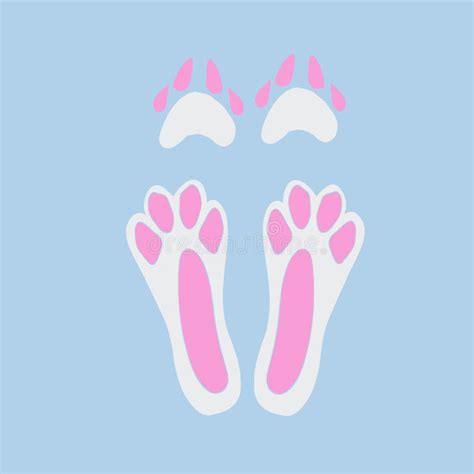 Cute Rabbit Paw Prints Hare Pink Stock Vector Illustration Of