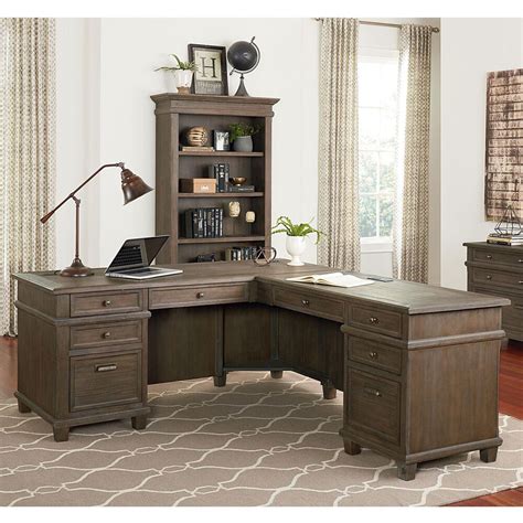 Wycliff Bay Carson L Shaped Right Return Desk In Weathered Dove Nfm