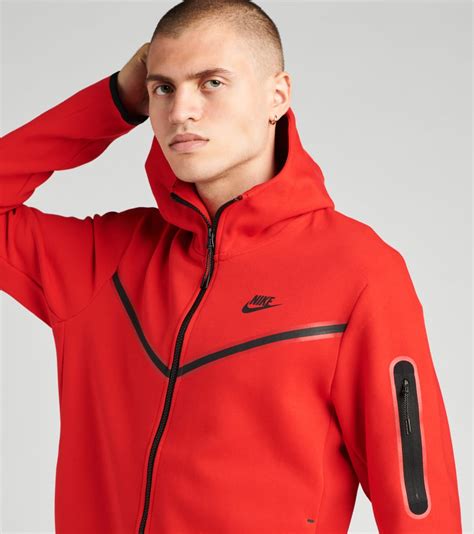 Nike Nsw Tech Fleece Full Zip Hoodie Red Cu4489 657 Jimmy Jazz
