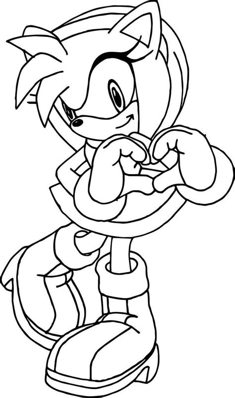 New Amy Rose Heart Coloring Page Sonic Para Colorear Cómo Dibujar A