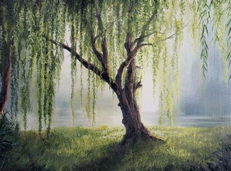 Pin By Dani Enkey On Willow Tree Landscape Paintings Willow Tree Art