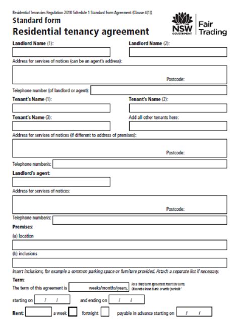 Tenancy Agreement Form