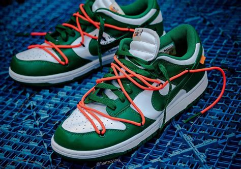 Dunk Low X Off White - Off-White Nike Dunk Low University Red Pine Green Michigan Release Info | SneakerNews.com
