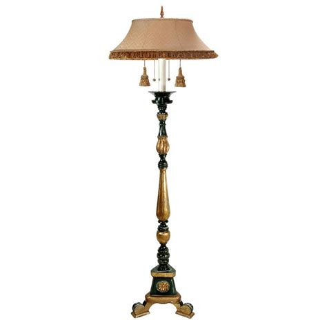 Hand Carved Gilt Wood Torchiere Floor Lamp By Fredrick Cooper For Sale