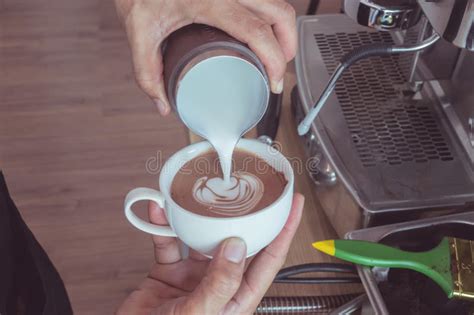 Heart Shaped Latte Art Stock Photo Image Of Retro Flavor 93526544
