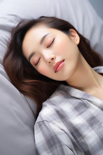 Premium Photo Funny Tired Lazy Asian Young Woman Waking Up In Bed