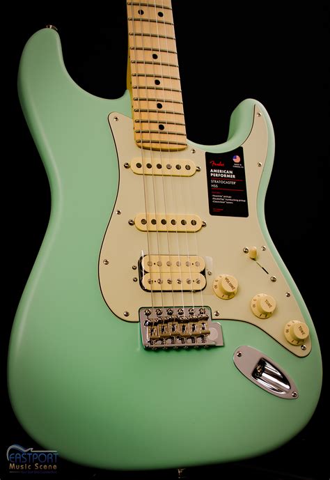 Fender American Performer Stratocaster Hss Satin Surf Green W Deluxe