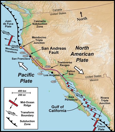 San Andreas Fault World Map
