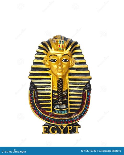 Egyptian Golden Pharaohs Mask Isolated On White Travel To Egypt