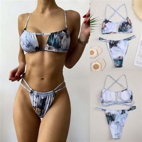 Set Bikini Perban Bandeau Wanita Pakaian Renang Brasil Push Up Baju