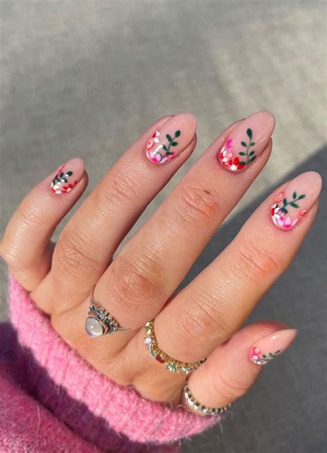 40 Awesome Spring Nail Ideas 2023 Spring Floral Cuffs