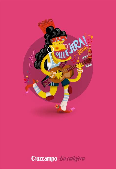 lustraciones de personajes carnavaleros realizadas para la campaña publicitaria de cruzcampo en