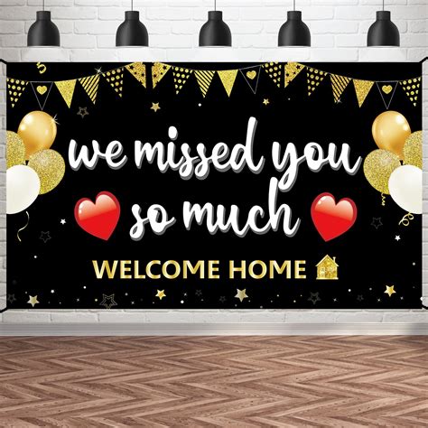Buy Welcome Home Banner Decorations We Missed You So Much Backdrop Sign
