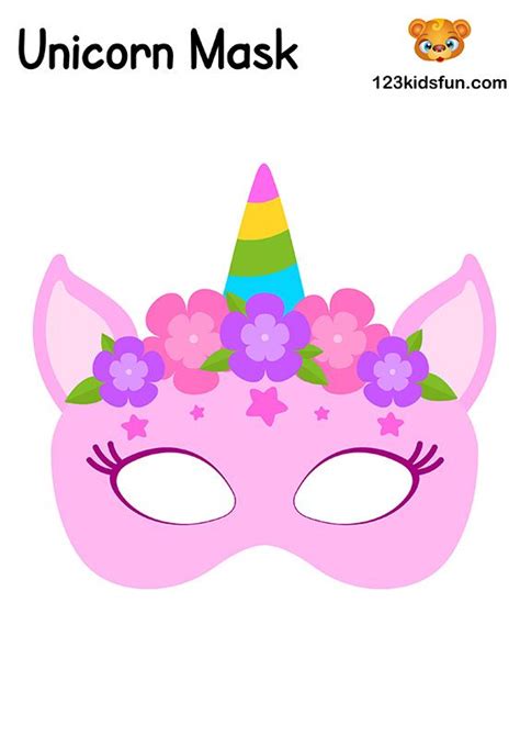 Free Printable Unicorn Masks Paper Trail Design Print Off Your Own