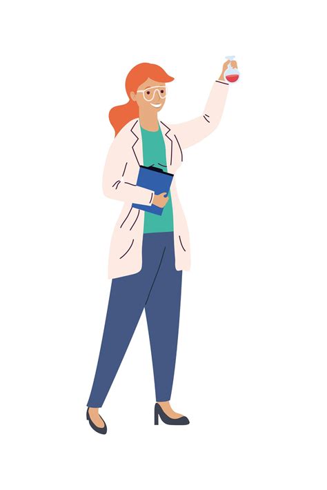 Female Scientist With Clipboard 3751328 Vector Art At Vecteezy