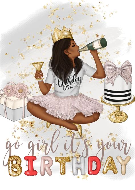 Birthday Card Black Girl Birthday Its Your Birthday In 2021