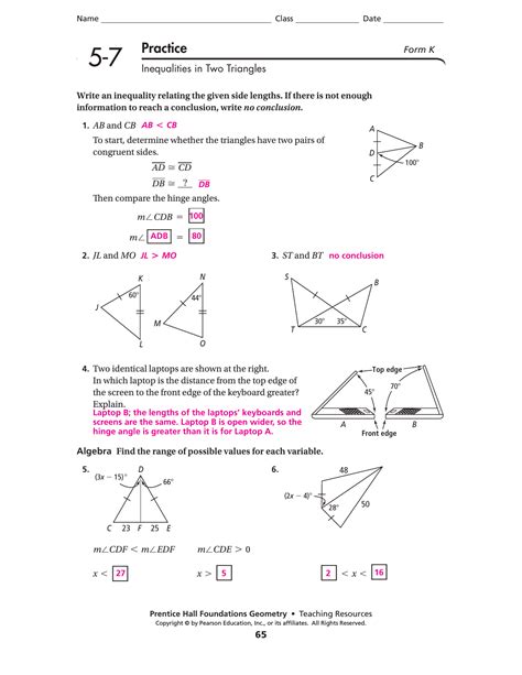 Isosceles And Equilateral Triangles Worksheet