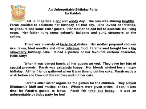 My Birthday Party Celebration Essay