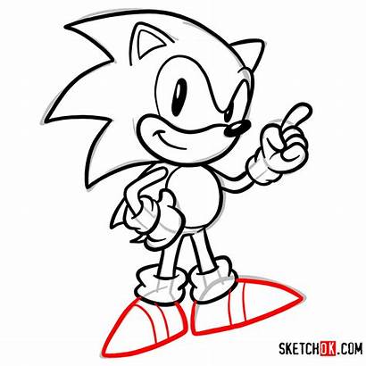 Sonic Draw Hedgehog Games Sega Drawing Outline
