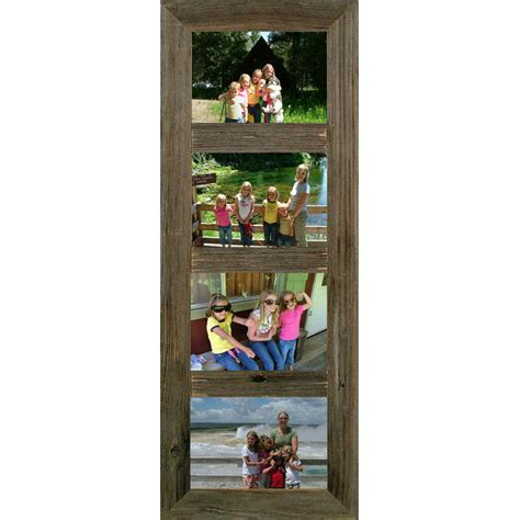 Multi Panel Collage Picture Frame 4 Opening 5x7 Reclaimed Barn Wood