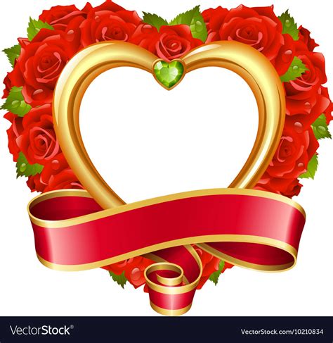 Rose Frame In The Shape Of Heart Royalty Free Vector Image
