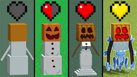 Minecraft Snow Golem With Different Hearts Youtube