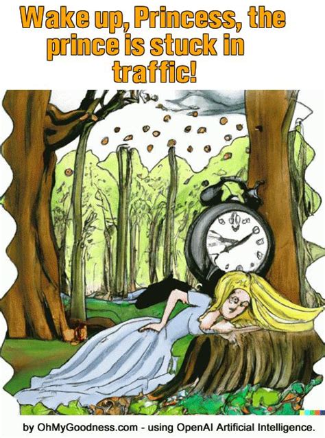 Wake Up Princess The Prince Is Stuck In Traffic Ecard Funny Free