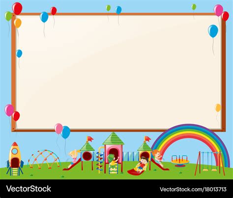Frame Design With Kids In Playground Royalty Free Vector
