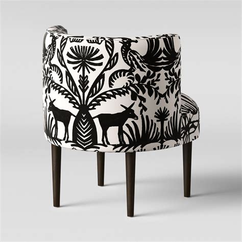 Grafton home tangled black & white barrel chair, by grafton (1) $383. Clary Curved Back Accent Chair Black/White Animal Icon - Opalhouse™ | Accent chairs, Patterned ...