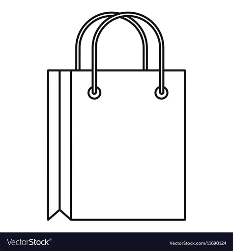 Shopping Bag Icon Outline Style Royalty Free Vector Image