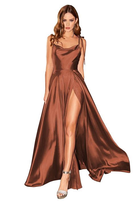 Cinderella Divine 7472 Spaghetti Straps V Neck Wrap Satin Gown Artofit