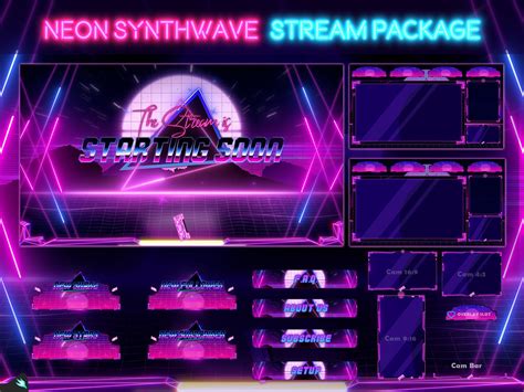 Stream Package Neon Synthwave Twitch Overlay Animated Etsy In 2023