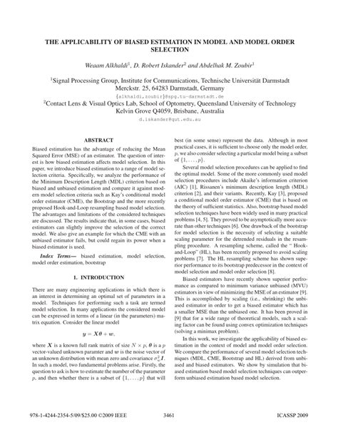 Pdf The Applicability Of Biased Estimation In Model And Model Order