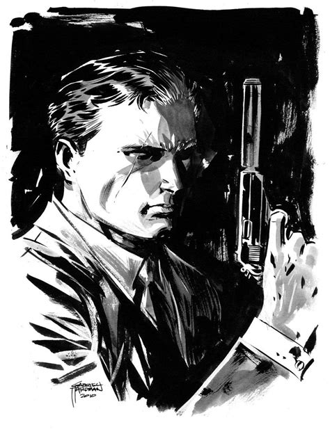 Ian Fleming S James Bond 2010 By Gabriel Hardman Ink Drawing