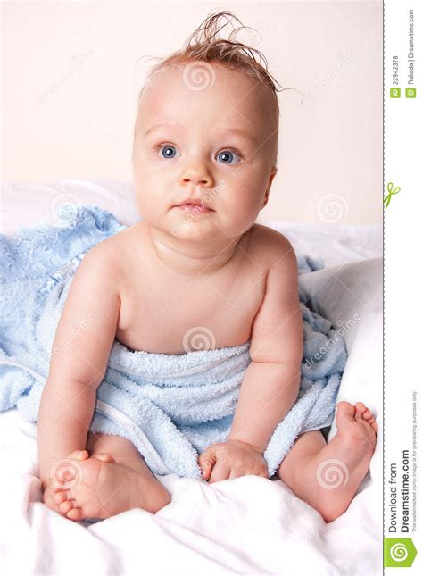 Wait until the child is at least a month old. Clean Baby After Bath Royalty Free Stock Photos - Image ...