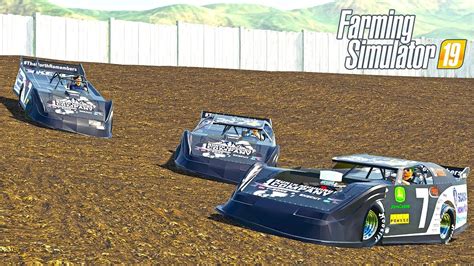 Late Model Dirt Track Racing Race Day Fs19 Roleplay Youtube