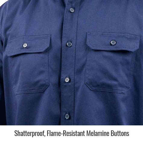 Black Stallion Wf Nv Fr Cotton Work Shirt Nfpa Arc Rated Navy Large Ebay