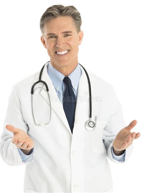 Portrait Of Happy Male Doctor Gesturing Stock Photo Image Of Beauty