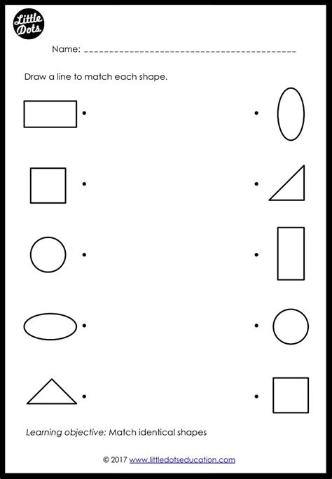 preschool shapes matching worksheets  activities