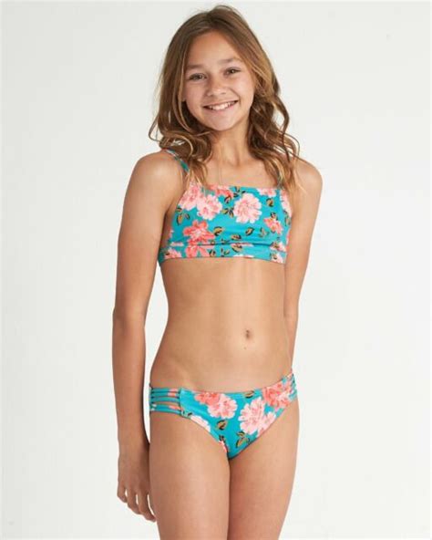 Billabong Girls Sunny Shore Tank Bikini Set Swim Suit Multi 8 New Ebay