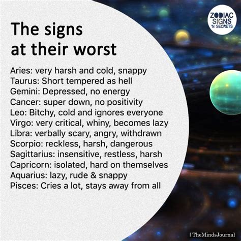 The Signs At Their Worst Zodiac Signs Leo Zodiac Signs Zodiac Signs