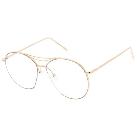 oversize retro modern clear lens aviator glasses zerouv