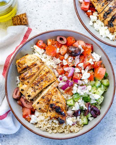 easy and delicious greek chicken bowl healthy fitness meals