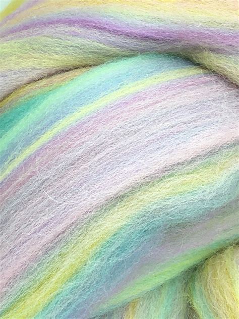 Wool Roving Pastel Rainbow Merino Wool Top Roving Spin Into Etsy