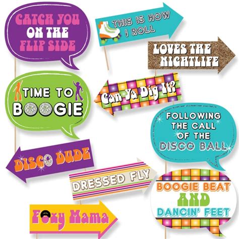 Funny 70s Disco Party Photo Booth Props Boogie Party Photo Booth