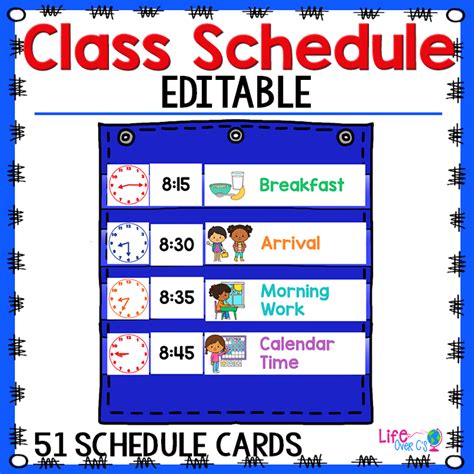Editable Schedule Cards With Time Cards For Daily