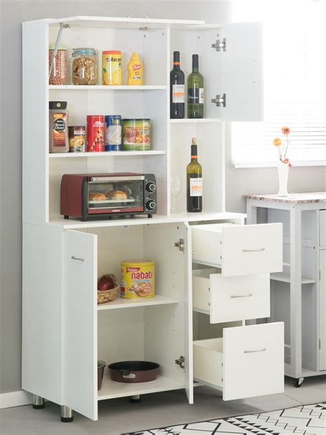 White Kitchen Pantry Storage Cabinet White Tall Cabinet Storage
