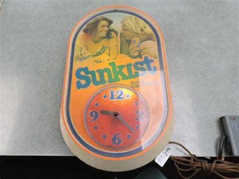Vintage Sunkist Soda “good Vibrations” Electric Lighted Motion Clock 14000 Picclick