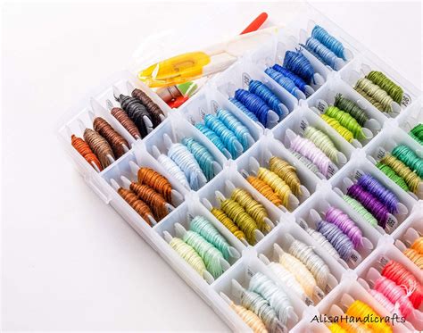 Embroidery Floss Organizer Box With 36 Adjustable Compartments Etsy